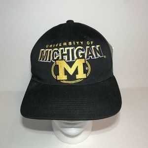 University Of Michigan Sports Specialties SnapBack Hat Vintage 90s Black NOS NWT
